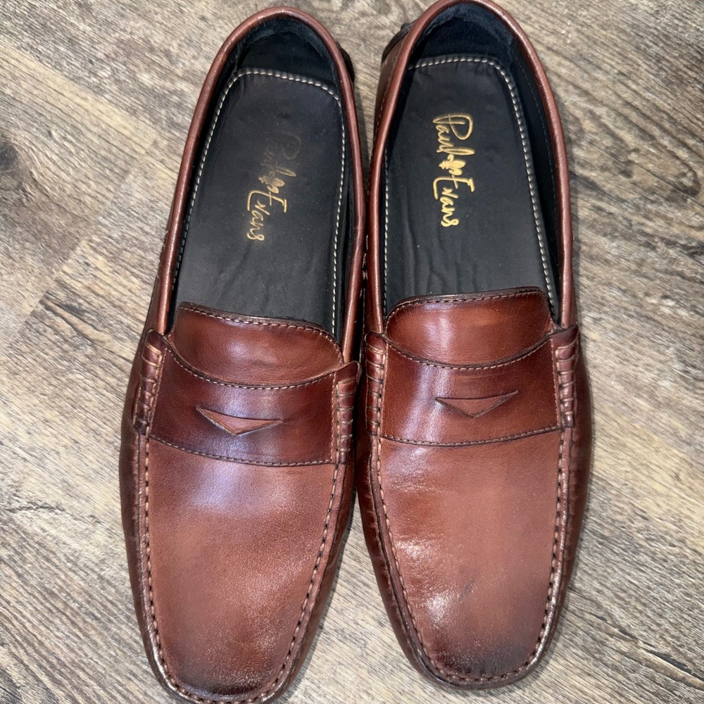 Paul Evans Rich Brown Leather Slip-Ons Penny Loafer - Brown